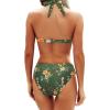 image:imageYonique Women Two Piece Bathing Suits Push Up Bikini Set Halter Swimsuit Vintage SwimwearGreen Floral