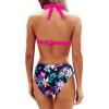image:imageYonique Women Two Piece Bathing Suits Push Up Bikini Set Halter Swimsuit Vintage SwimwearPink and Leaves