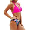 image:imageYonique Women Two Piece Bathing Suits Push Up Bikini Set Halter Swimsuit Vintage SwimwearPink and Leaves