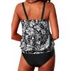 image:imageYonique Two Piece Tankini Swimsuits for Women Blouson Bathing Suits Modest SwimwearBlack Floral