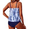 image:imageYonique Two Piece Tankini Swimsuits for Women Blouson Bathing Suits Modest SwimwearBlue Tie Dye