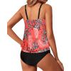 image:imageYonique Two Piece Tankini Swimsuits for Women Blouson Bathing Suits Modest SwimwearRed Floral