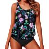 Black Tropical Floral Pink