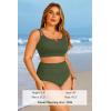 image:imageWomen Plus Size High Waisted Bikini  Ribbed Two Piece Swimsuit Tummy Control Bathing Suit VWired 2025 SwimwearArmy Green