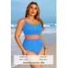 image:imageWomen Plus Size High Waisted Bikini  Ribbed Two Piece Swimsuit Tummy Control Bathing Suit VWired 2025 SwimwearColorful Blue