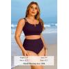 image:imageWomen Plus Size High Waisted Bikini  Ribbed Two Piece Swimsuit Tummy Control Bathing Suit VWired 2025 SwimwearDark Purple