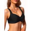 image:imageWomen Underwire Bikini Top  Push Up Swim Top Only 2025 Padded Swimsuit Bra Bathing Suit TopsBlack