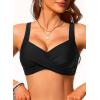 image:imageWomen Underwire Bikini Top  Push Up Swim Top Only 2025 Padded Swimsuit Bra Bathing Suit TopsBlack