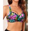 image:imageWomen Underwire Bikini Top  Push Up Swim Top Only 2025 Padded Swimsuit Bra Bathing Suit TopsColorful Floral