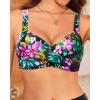 image:imageWomen Underwire Bikini Top  Push Up Swim Top Only 2025 Padded Swimsuit Bra Bathing Suit TopsColorful Floral