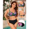 image:imageWomen Underwire Bikini Top  Push Up Swim Top Only 2025 Padded Swimsuit Bra Bathing Suit TopsColorful Floral