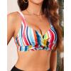 image:imageWomen Underwire Bikini Top  Push Up Swim Top Only 2025 Padded Swimsuit Bra Bathing Suit TopsColorful Striped
