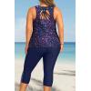 image:imageYonique 3 Piece Plus Size Swimsuits for Women Tankini Tops with Sports Bra and Swim Capris Athletic Bathing SuitsStarry Sky