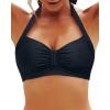 image:imageYonique Women Halter Bikini Top Only Retro Swimsuit Top Push Up Bathing Suit Top No BottomBlack1