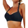 image:imageYonique Women Halter Bikini Top Only Retro Swimsuit Top Push Up Bathing Suit Top No BottomBlack1
