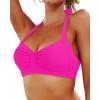 image:imageYonique Women Halter Bikini Top Only Retro Swimsuit Top Push Up Bathing Suit Top No BottomHot Pink1