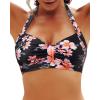 image:imageYonique Women Halter Bikini Top Only Retro Swimsuit Top Push Up Bathing Suit Top No BottomPeach Blossom1