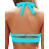 image:imageYonique Women Halter Bikini Top Only Retro Swimsuit Top Push Up Bathing Suit Top No BottomTeal1