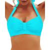 image:imageYonique Women Halter Bikini Top Only Retro Swimsuit Top Push Up Bathing Suit Top No BottomTeal1