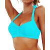 image:imageYonique Women Halter Bikini Top Only Retro Swimsuit Top Push Up Bathing Suit Top No BottomTeal1
