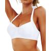 image:imageYonique Women Halter Bikini Top Only Retro Swimsuit Top Push Up Bathing Suit Top No BottomWhite1