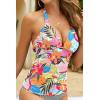 image:imageHalter Tankini Tops for Women  Tummy Control Swimsuit Top Only 2026 Push Up Bathing Suit Tank Top No BottomColorful Floral 01
