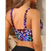 image:imageWomens Bikini Top  Supportive Swimsuit for Large Bust  2025 Cut Out Twist Swim TopColor Leopard
