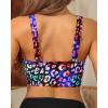 image:imageWomens Bikini Top  Supportive Swimsuit for Large Bust  2025 Cut Out Twist Swim TopColor Leopard