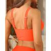image:imageWomens Bikini Top  Supportive Swimsuit for Large Bust  2025 Cut Out Twist Swim TopNeon Orange