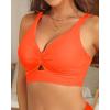 image:imageWomens Bikini Top  Supportive Swimsuit for Large Bust  2025 Cut Out Twist Swim TopNeon Orange