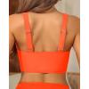 image:imageWomens Bikini Top  Supportive Swimsuit for Large Bust  2025 Cut Out Twist Swim TopNeon Orange