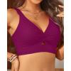 image:imageWomens Bikini Top  Supportive Swimsuit for Large Bust  2025 Cut Out Twist Swim TopSolid Purple