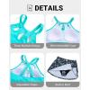 image:imageYonique Plus Size Tankini with Skirt  Two Piece Swimsuit Tummy Control Bathing Suit High Neck Swimwear 2025Aqua and Flower