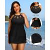 image:imageYonique Plus Size Tankini with Skirt  Two Piece Swimsuit Tummy Control Bathing Suit High Neck Swimwear 2025Black