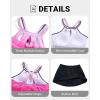 image:imageYonique Plus Size Tankini with Skirt  Two Piece Swimsuit Tummy Control Bathing Suit High Neck Swimwear 2025Pink Gradient