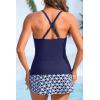 image:imageYonique Tankini Swimsuits for Women Tummy Control Bathing Suits Two Piece Tankini Tops with Bikini Bottoms Twist SwimwearNavy Geometric