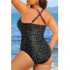 image:imageYonique Women Plus Size One Piece Swimsuit Tummy Control Bathing Suits Lace up Plunge SwimwearBlack Dot
