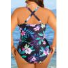 image:imageYonique Women Plus Size One Piece Swimsuit Tummy Control Bathing Suits Lace up Plunge SwimwearFloral Leaves