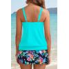 image:imageYonique Womens Blouson Tankini Swimsuits with Skirts  Two Piece Bathing Suits Tankini Modest 2026 SwimwearAqua Colorful Floral