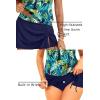 image:imageYonique Womens Blouson Tankini Swimsuits with Skirts  Two Piece Bathing Suits Tankini Modest 2026 SwimwearBlue Leaves