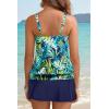 image:imageYonique Womens Blouson Tankini Swimsuits with Skirts  Two Piece Bathing Suits Tankini Modest 2026 SwimwearBlue Leaves