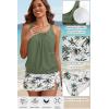 image:imageYonique Womens Blouson Tankini Swimsuits with Skirts  Two Piece Bathing Suits Tankini Modest 2026 SwimwearGreen Palm Tree