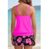 image:imageYonique Womens Blouson Tankini Swimsuits with Skirts  Two Piece Bathing Suits Tankini Modest 2026 SwimwearPink Floral