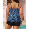 image:imageYonique Womens Plus Size Swimsuits with Shorts Tummy Control Tankini Two Piece Bathing Suits Athletic SwimwearBlue Paisley1
