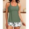 image:imageYonique Womens Tankini Swimsuit  Two Piece Bathing Suits with Shorts Tummy Control SwimwearGreen Palm Tree