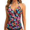 image:imageHalter Tankini Tops for Women  Tummy Control Swimsuit Top Only 2026 Push Up Bathing Suit Tank Top No BottomColorful Floral 02