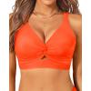 image:imageWomens Bikini Top  Supportive Swimsuit for Large Bust  2025 Cut Out Twist Swim TopNeon Orange
