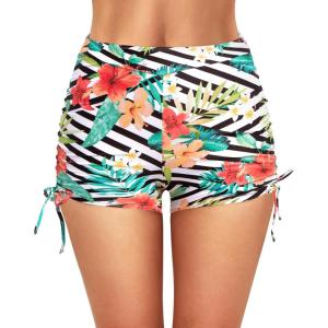 image:imageWomen Swim Shorts High Waisted Swimsuit Shorts Tummy Control Bathing Suit Bottom Plus Size BoyshortsStriped and Floral