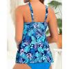 image:imageYonique Womens Flowy Tankini Top  Modest Swim Top with Loose Fit No BottomBlue Leaves2
