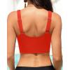 image:imageWomen Sports Bra Swimsuit Top  Crop Bikini Top Only Modest Bathing Suit 2025 Square Neck SwimwearRed
